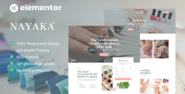 Nayaka – Nail Salon &amp; Beauty Care Elementor Template Kit