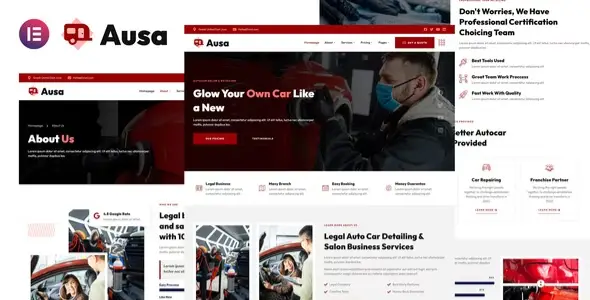 Ausa – Autocar Salon &amp; Detailing Services Elementor Template Kit