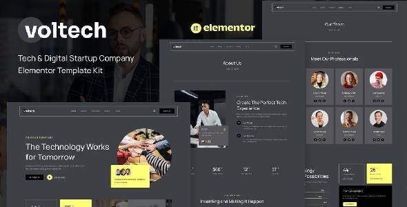 Voltech – Tech &amp; Digital Startup Company Elementor Template Kit