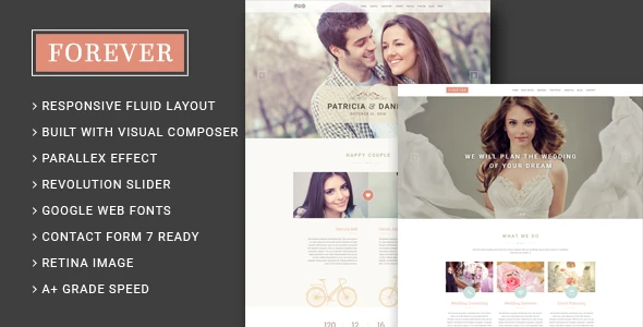 Forever – Wedding Couple &amp; Planner/ Agency WordPress Theme