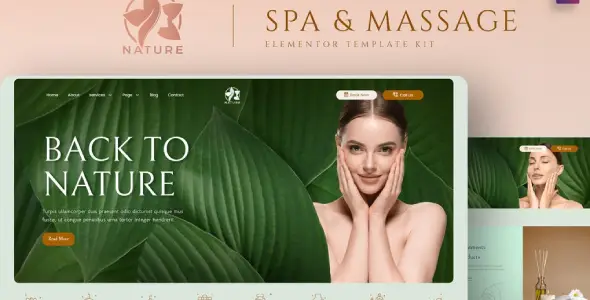 Nature – Spa &amp; Massage Elementor Template Kit