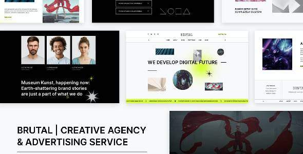 Brutal | Creative Agency &amp; Advertising Service Elementor Template Kit