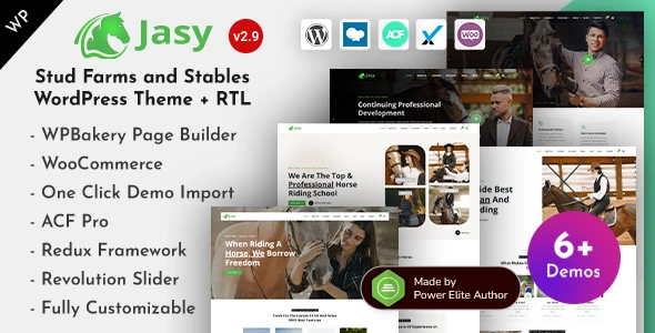 Jasy – Equestrian &amp; Horse Riding Club WordPress Theme for Stables &amp; Ranches